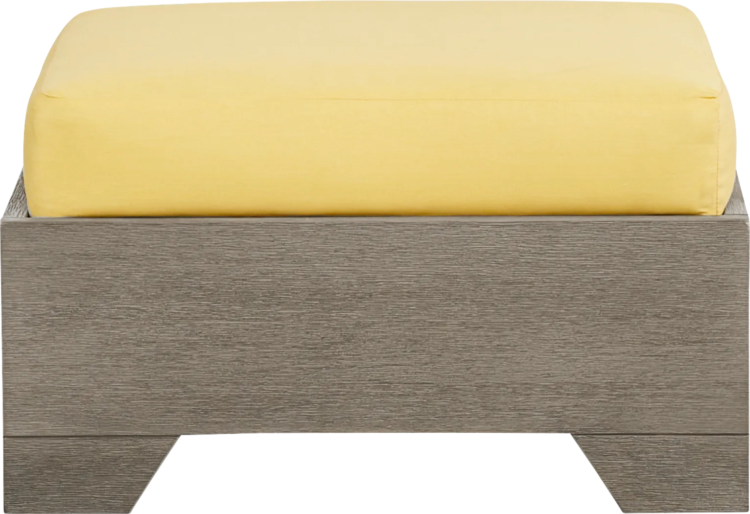 Lake Tahoe Gray Outdoor Ottoman with Buttercup Cushion - Thumbnail - Image 2
