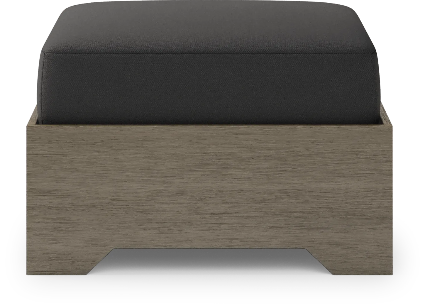 Lake Tahoe Gray Outdoor Ottoman with Charcoal Cushion - Thumbnail - Image 2