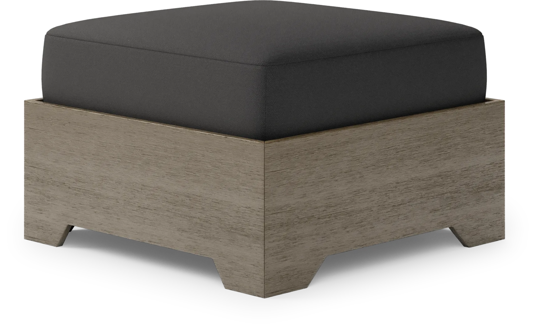 Lake Tahoe Gray Outdoor Ottoman with Charcoal Cushion - Thumbnail - Image 1