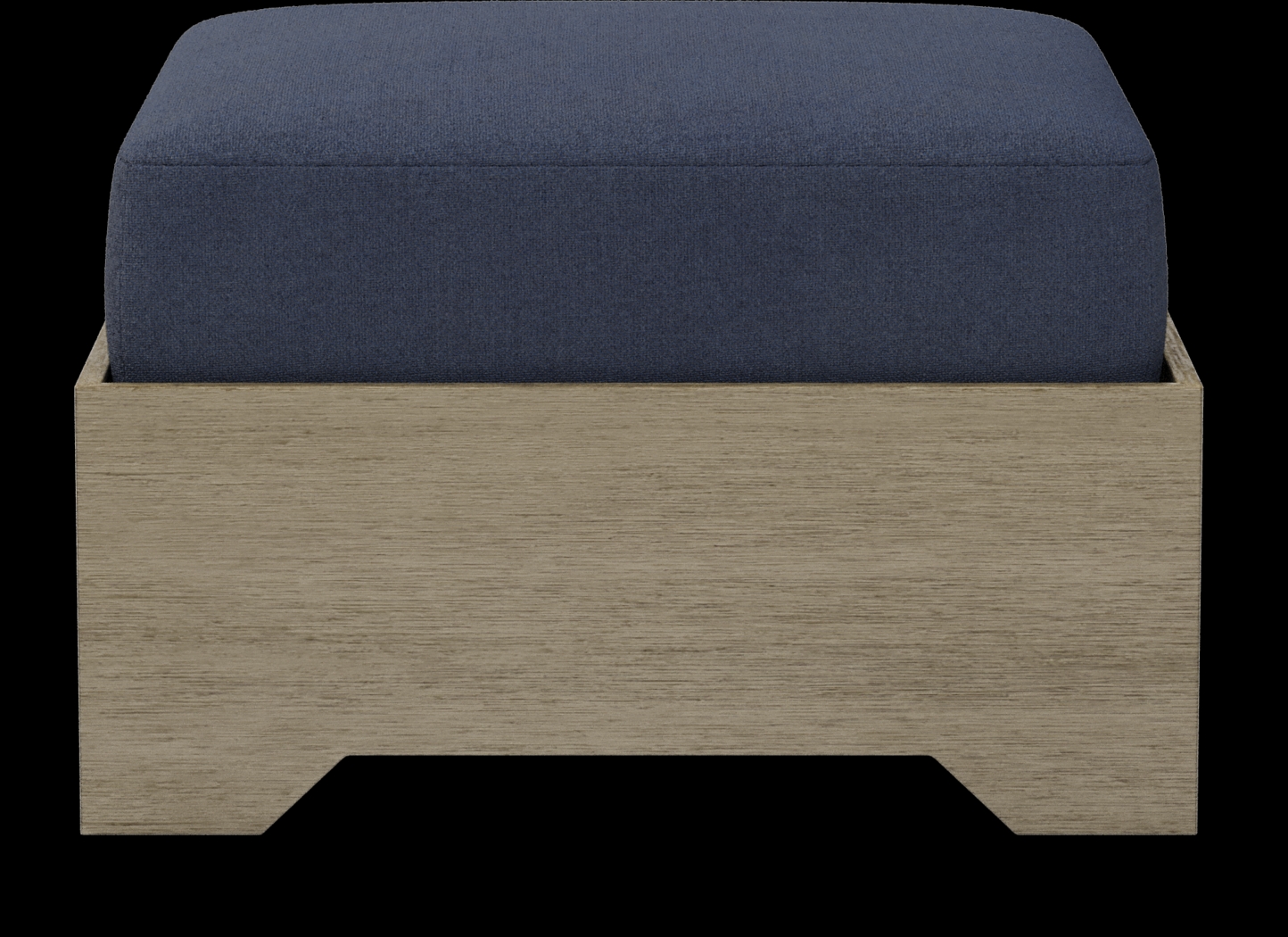 Lake Tahoe Gray Outdoor Ottoman with Indigo - Thumbnail - Image 2