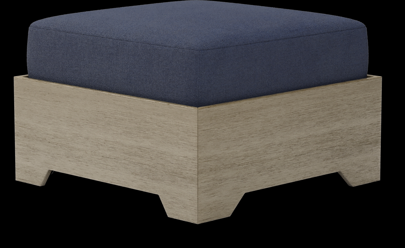 Lake Tahoe Gray Outdoor Ottoman with Indigo - Thumbnail - Image 1