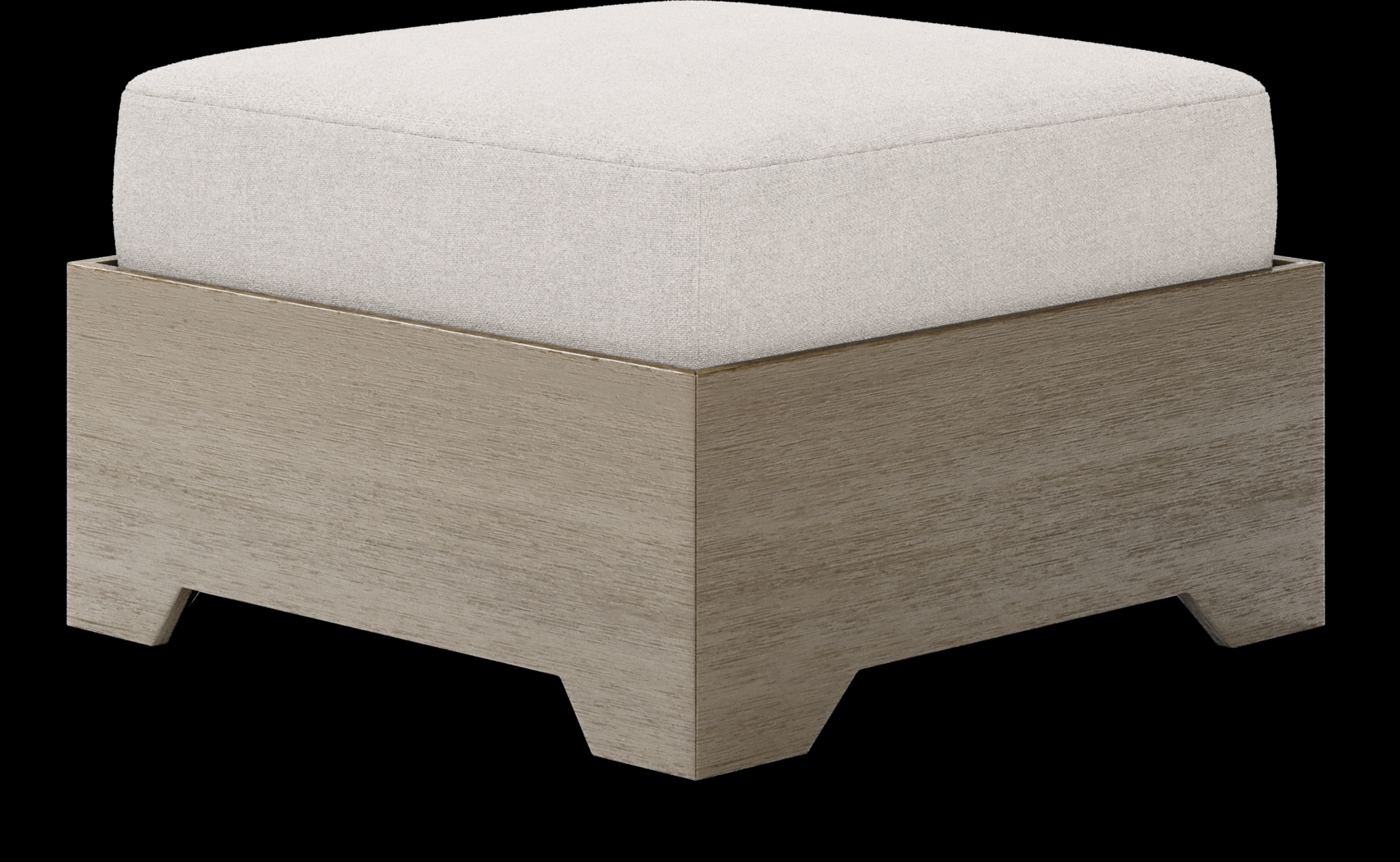 Lake Tahoe Gray Outdoor Ottoman with Seagull Cushion - Thumbnail - Image 1