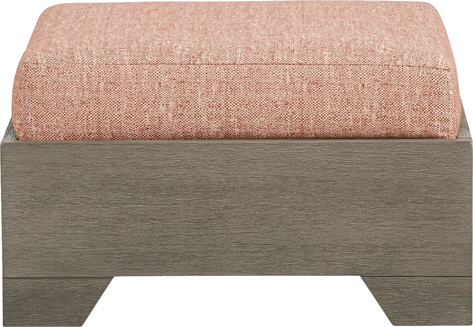 Lake Tahoe Gray Outdoor Ottoman with Terracotta Cushion - Thumbnail - Image 2