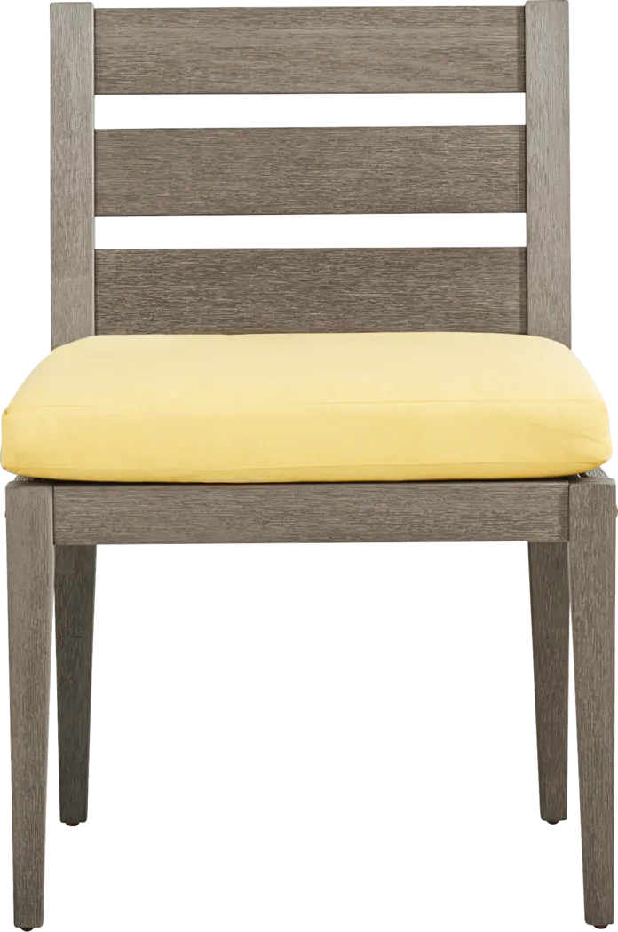 Lake Tahoe Gray Outdoor Side Chair with Buttercup Cushion - Thumbnail - Image 2