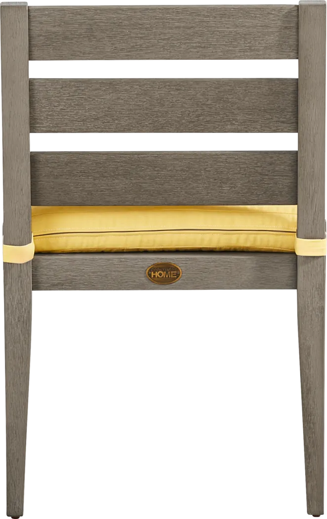 Lake Tahoe Gray Outdoor Side Chair with Buttercup Cushion - Thumbnail - Image 3