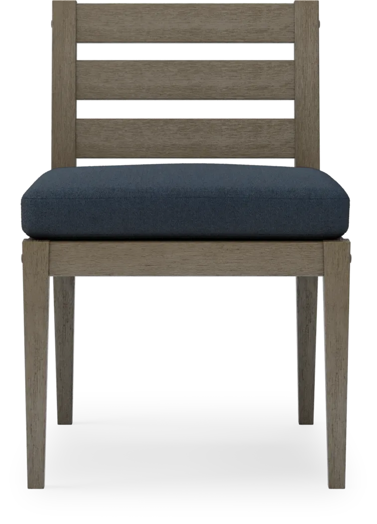 Lake Tahoe Gray 5 Pc Square Outdoor Dining Set with Indigo Cushions - Thumbnail - Image 6