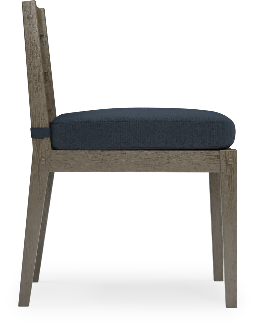 Lake Tahoe Gray 5 Pc Square Outdoor Dining Set with Indigo Cushions - Thumbnail - Image 7