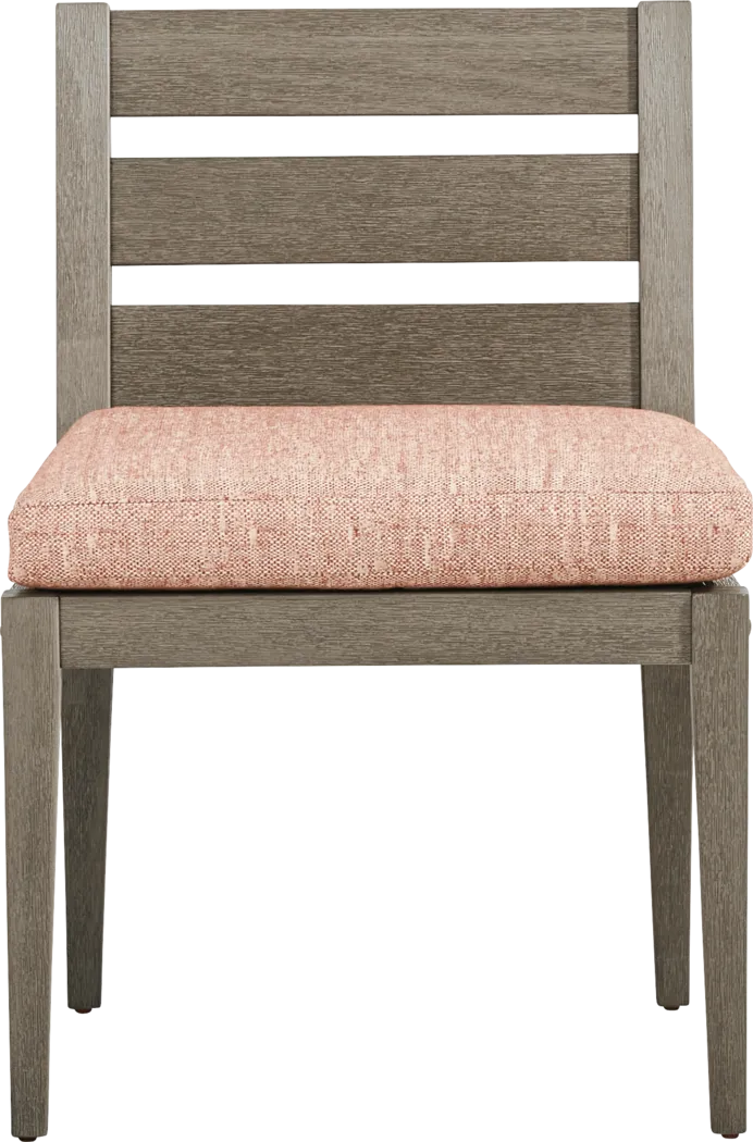 Lake Tahoe Gray Outdoor Side Chair with Terracotta Cushion - Thumbnail - Image 2