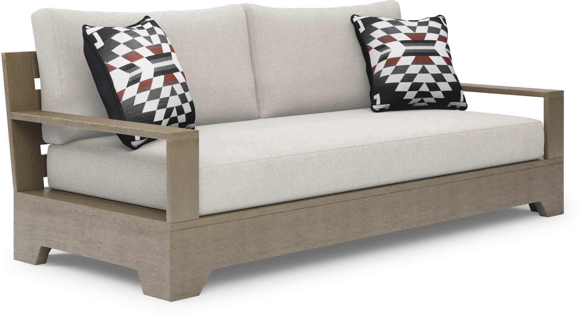 Lake Tahoe Gray 4 Pc Outdoor Sofa Seating Set with Seagull Cushions - Thumbnail - Image 3