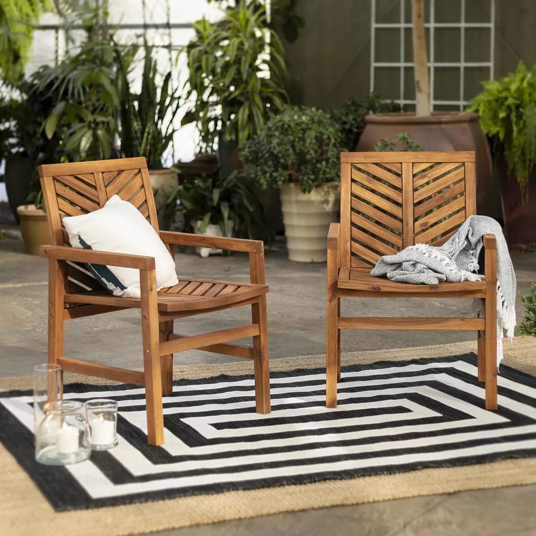 Lake Tana Brown Outdoor Chair, Set of 2 - Thumbnail - Image 4