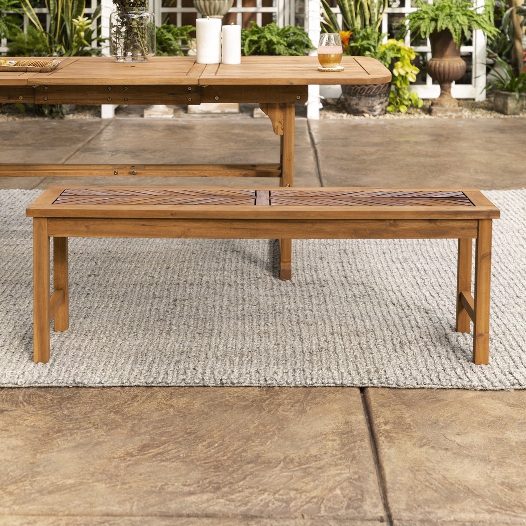Lake Tana Brown Outdoor Dining Bench - Thumbnail - Image 4