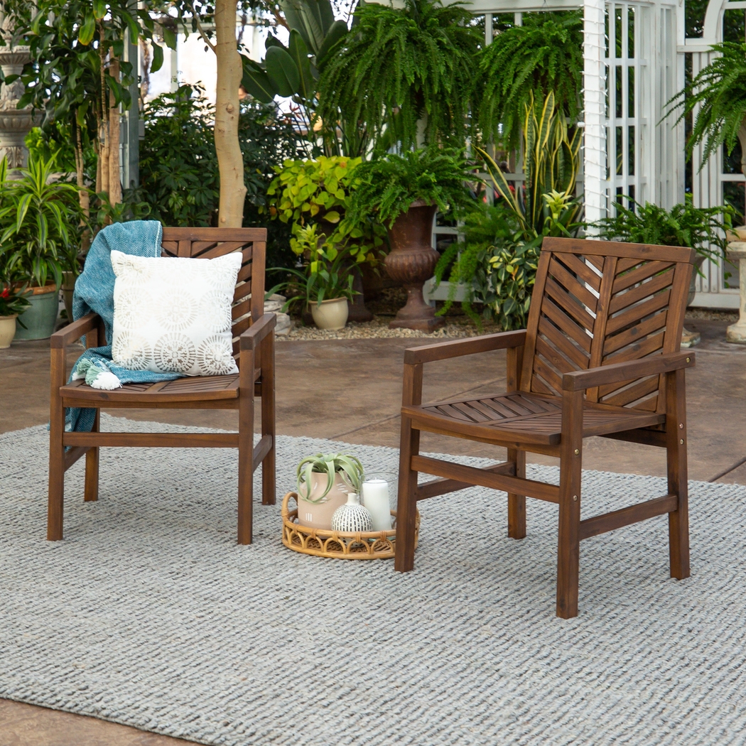 Lake Tana Dark Brown Outdoor Chair, Set of 2 - Thumbnail - Image 4