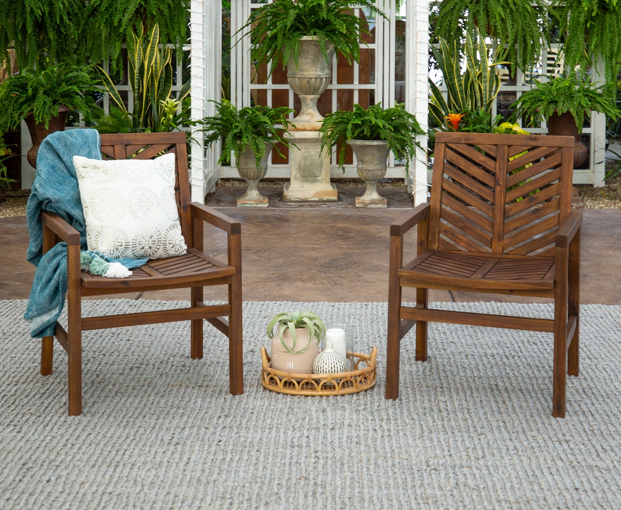 Lake Tana Dark Brown Outdoor Chair, Set of 2 - Thumbnail - Image 5