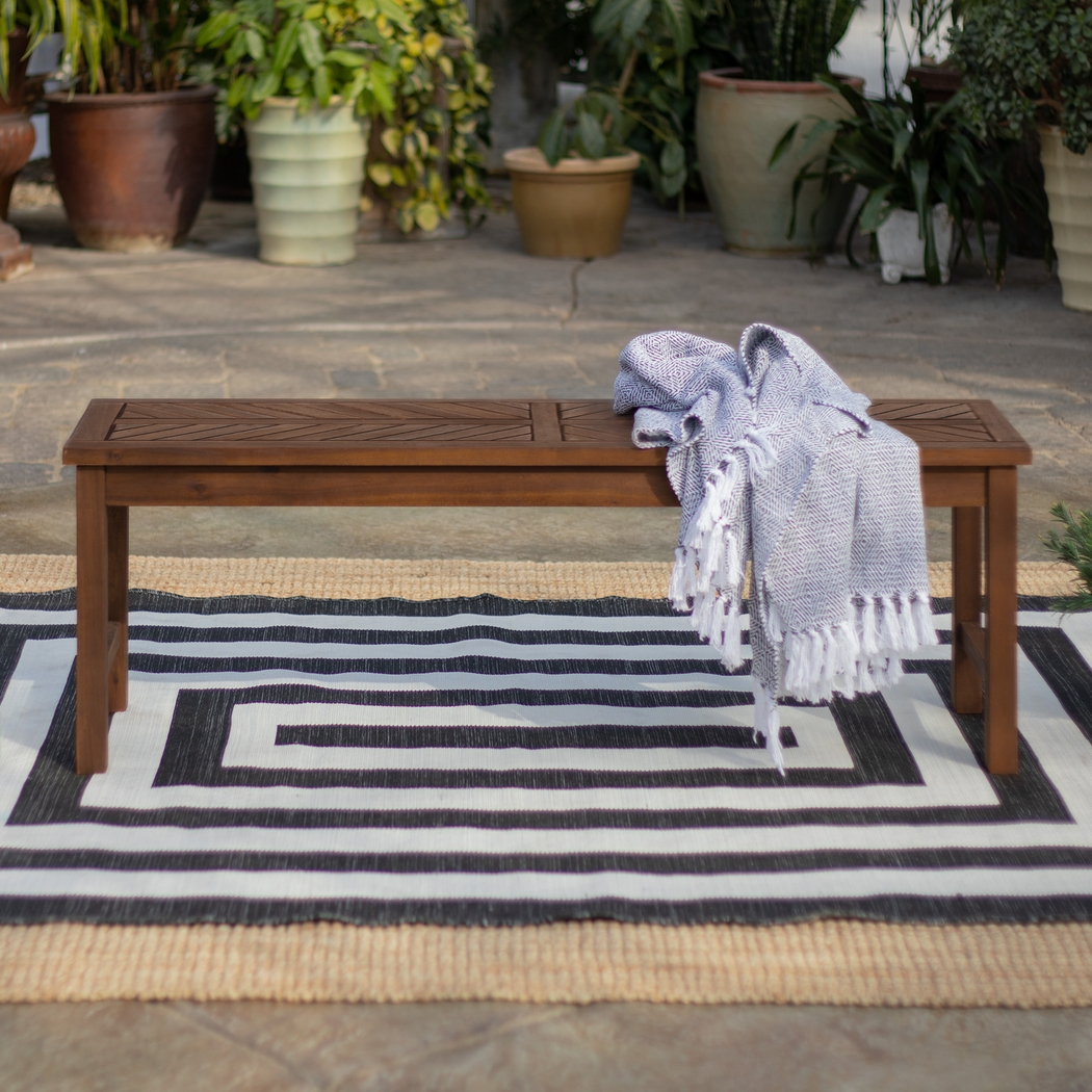 Lake Tana Dark Brown Outdoor Dining Bench - Thumbnail - Image 4