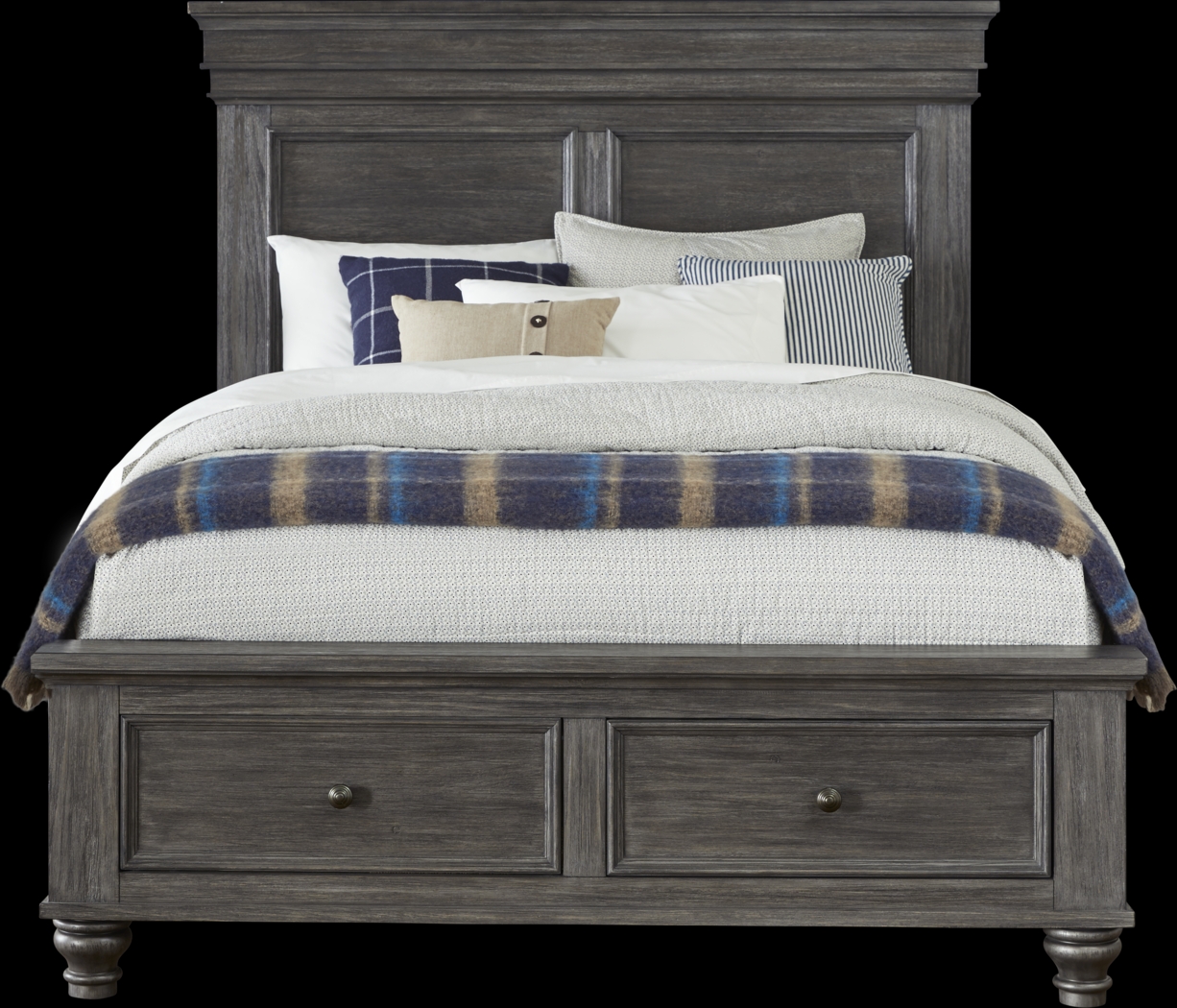 Lake Town Gray 7 Pc King Panel Bedroom with Storage - Thumbnail - Image 3