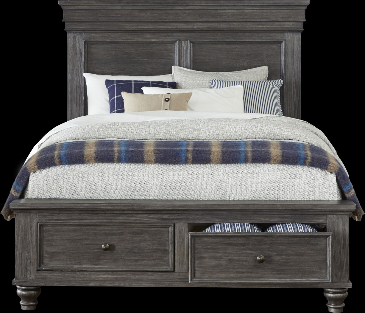 Lake Town Gray 5 Pc King Panel Bedroom with Storage - Thumbnail - Image 4