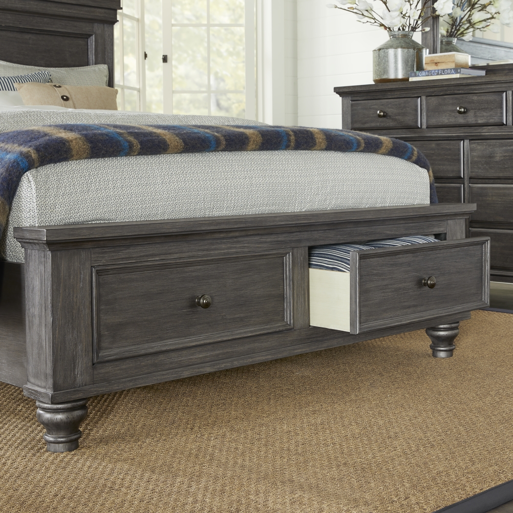 Lake Town Gray 5 Pc King Panel Bedroom with Storage - Thumbnail - Image 6