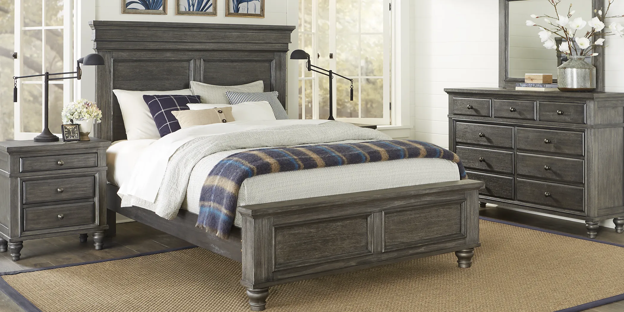 Lake Town Gray 8 Pc King Panel Bedroom - Thumbnail - Image 2