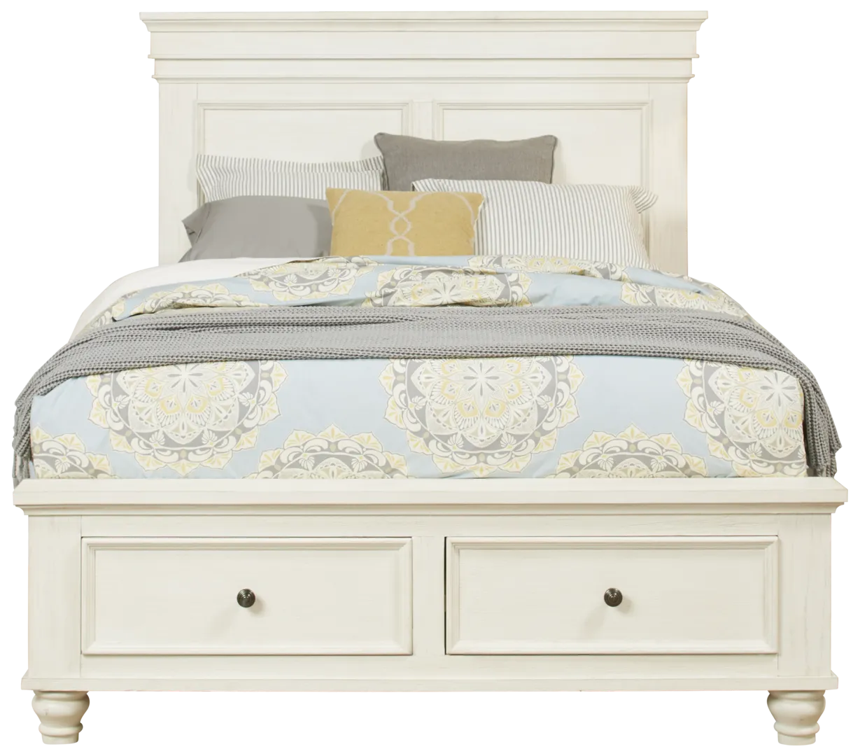 off-white 3 pc king storage bed