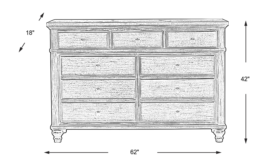Dimension Image. Please refer to the Dimension Tab on this page for dimension details.