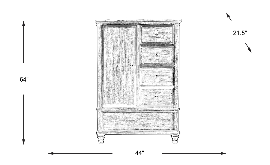 Dimension Image. Please refer to the Dimension Tab on this page for dimension details.