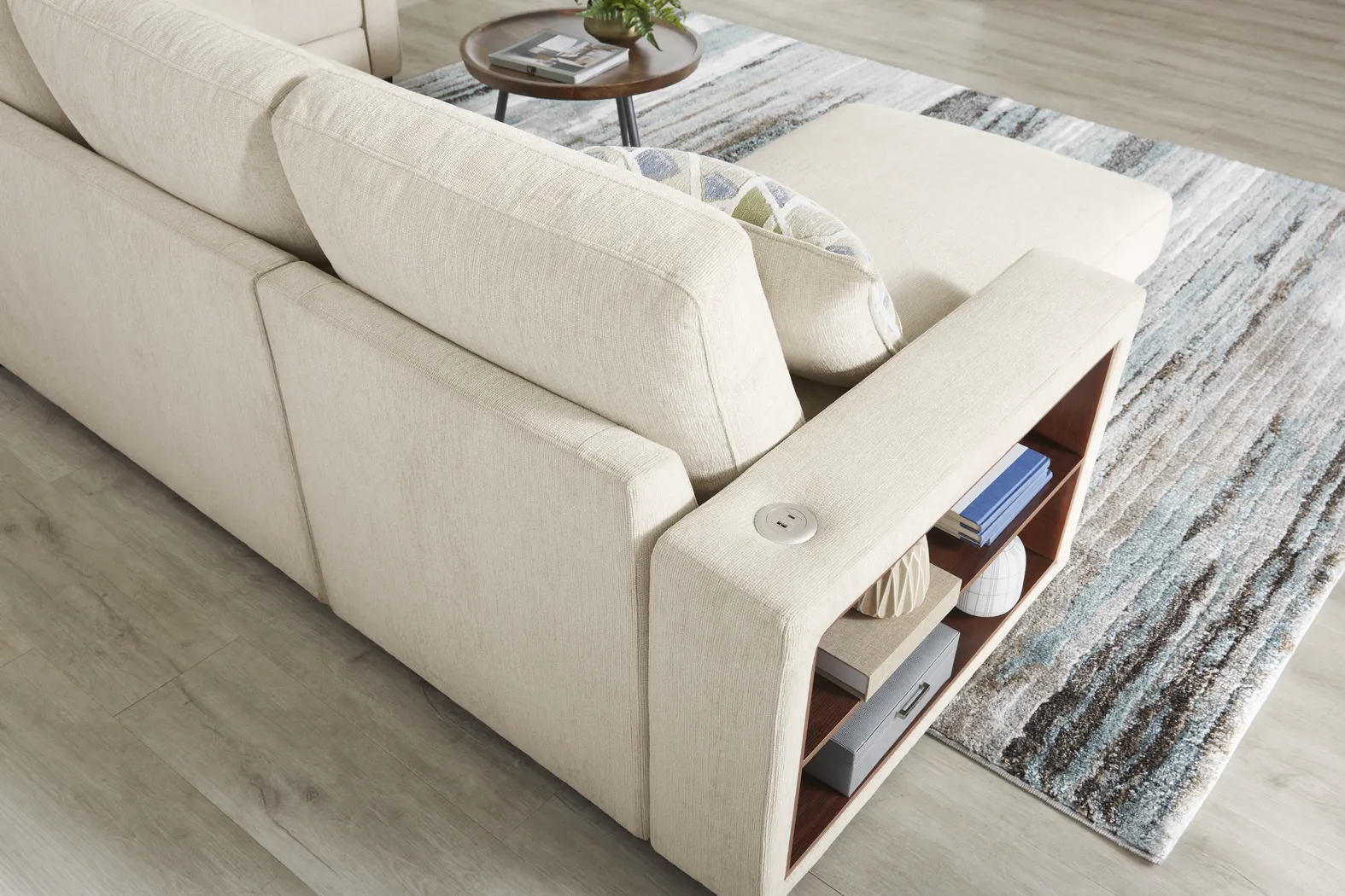 Laken Almond 3 Pc Sleeper Sectional Living Rooms - Thumbnail - Image 8