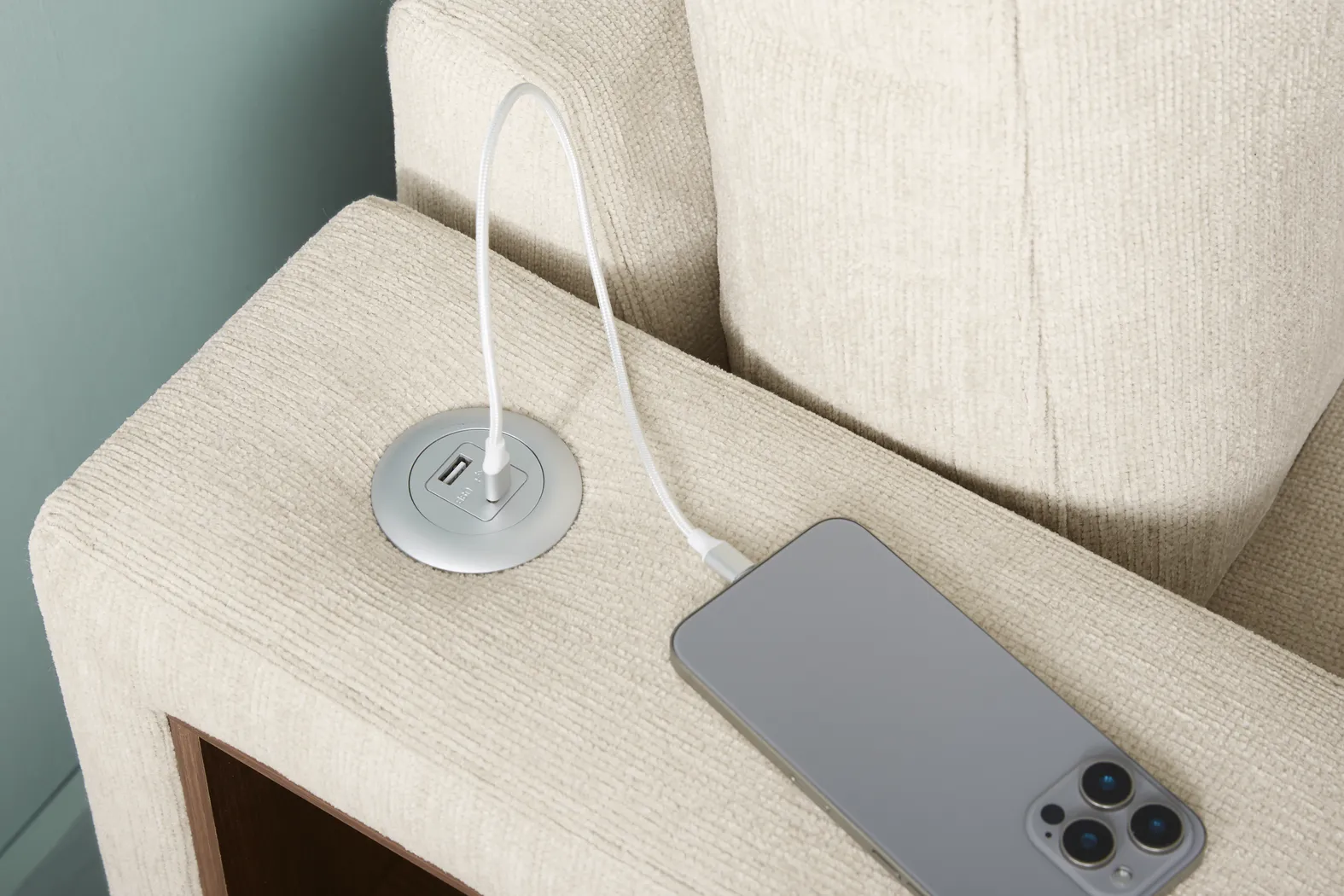 Laken Almond 3 Pc Sleeper Sectional Living Rooms - Thumbnail - Image 9