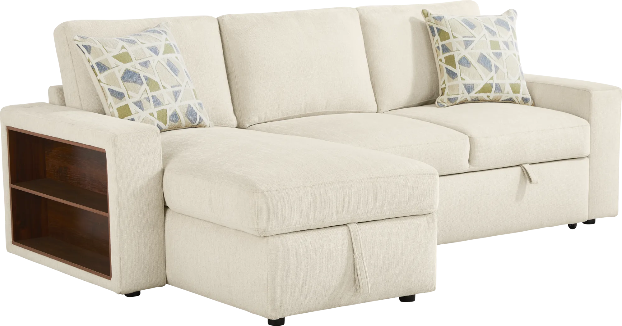 Laken Almond 3 Pc Sleeper Sectional Living Rooms - Thumbnail - Image 2