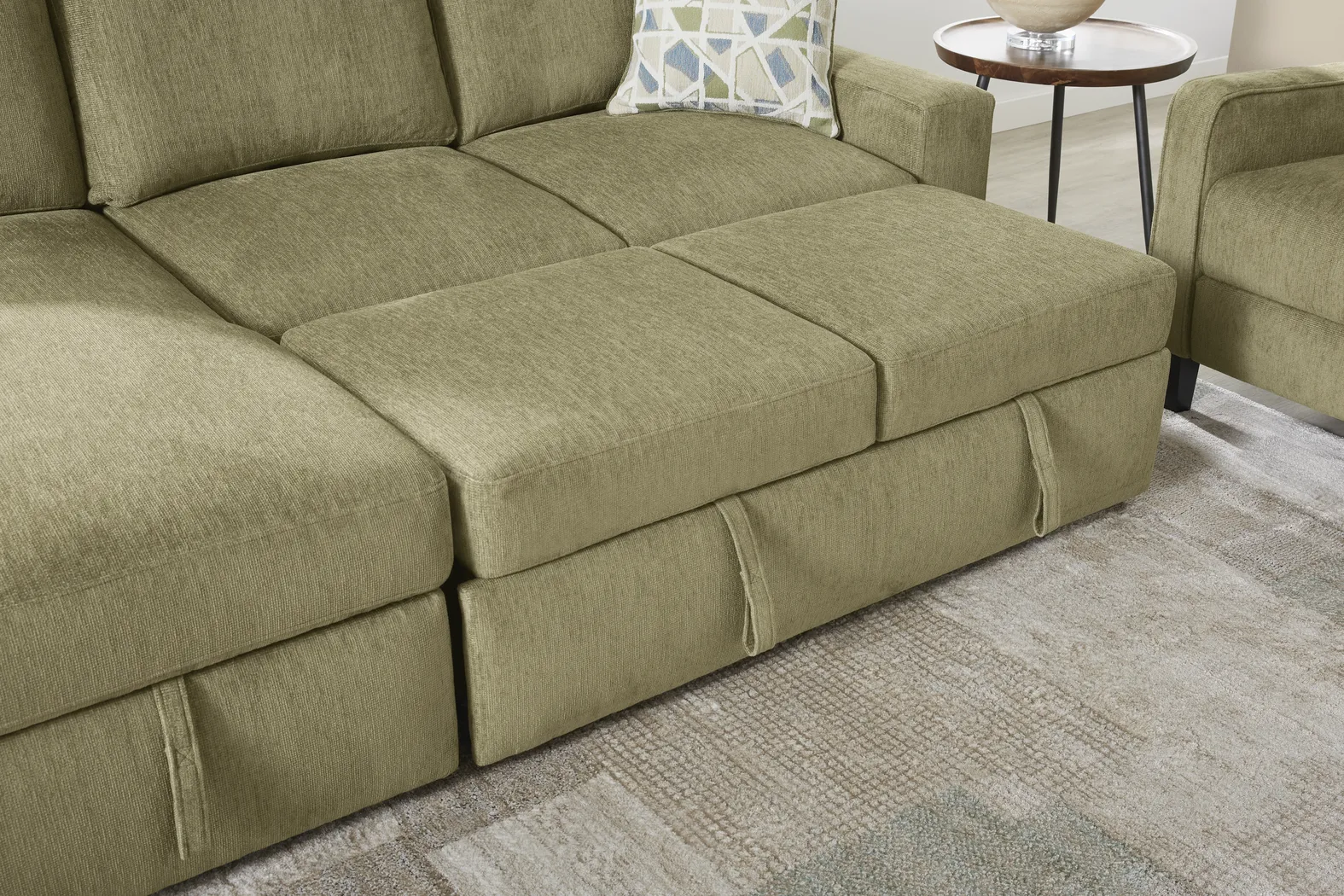 Laken Sage 3 Pc Sleeper Sectional Living Rooms - Thumbnail - Image 4