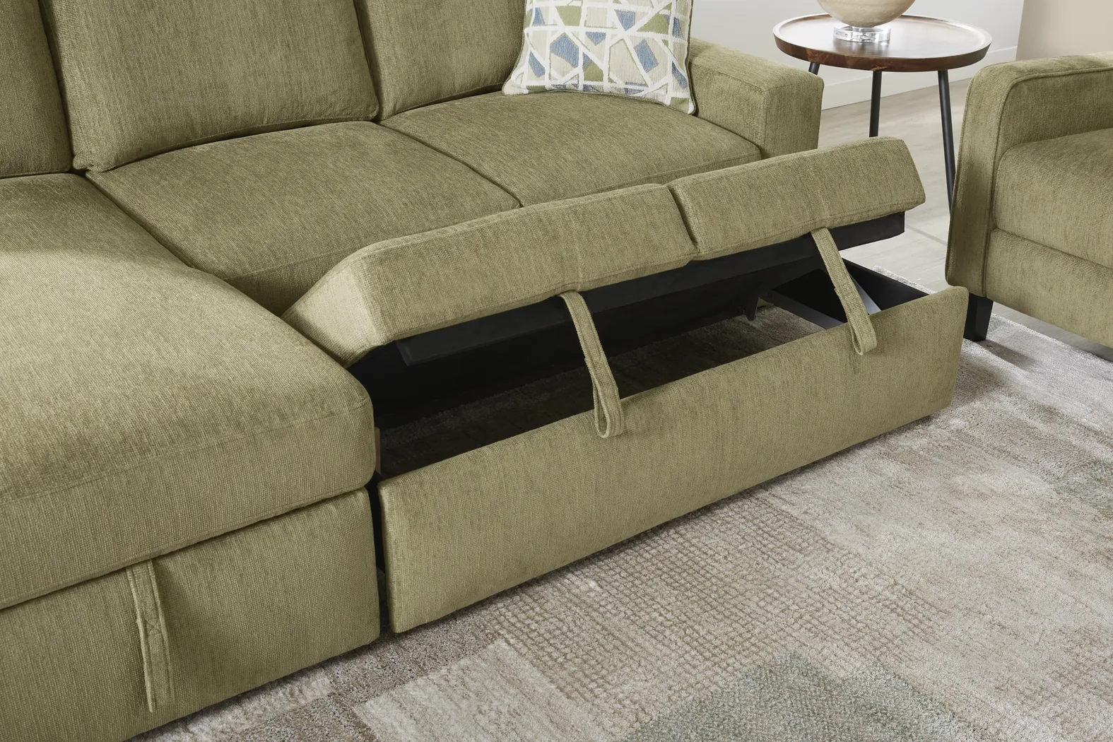 Laken Sage 3 Pc Sleeper Sectional Living Rooms - Thumbnail - Image 5