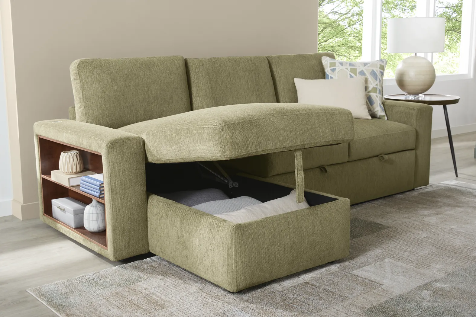Laken Sage 3 Pc Sleeper Sectional Living Rooms - Thumbnail - Image 7