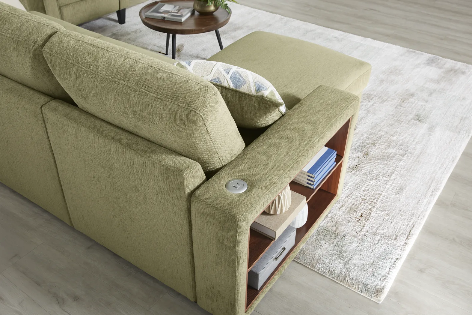 Laken Sage 3 Pc Sleeper Sectional Living Rooms - Thumbnail - Image 8