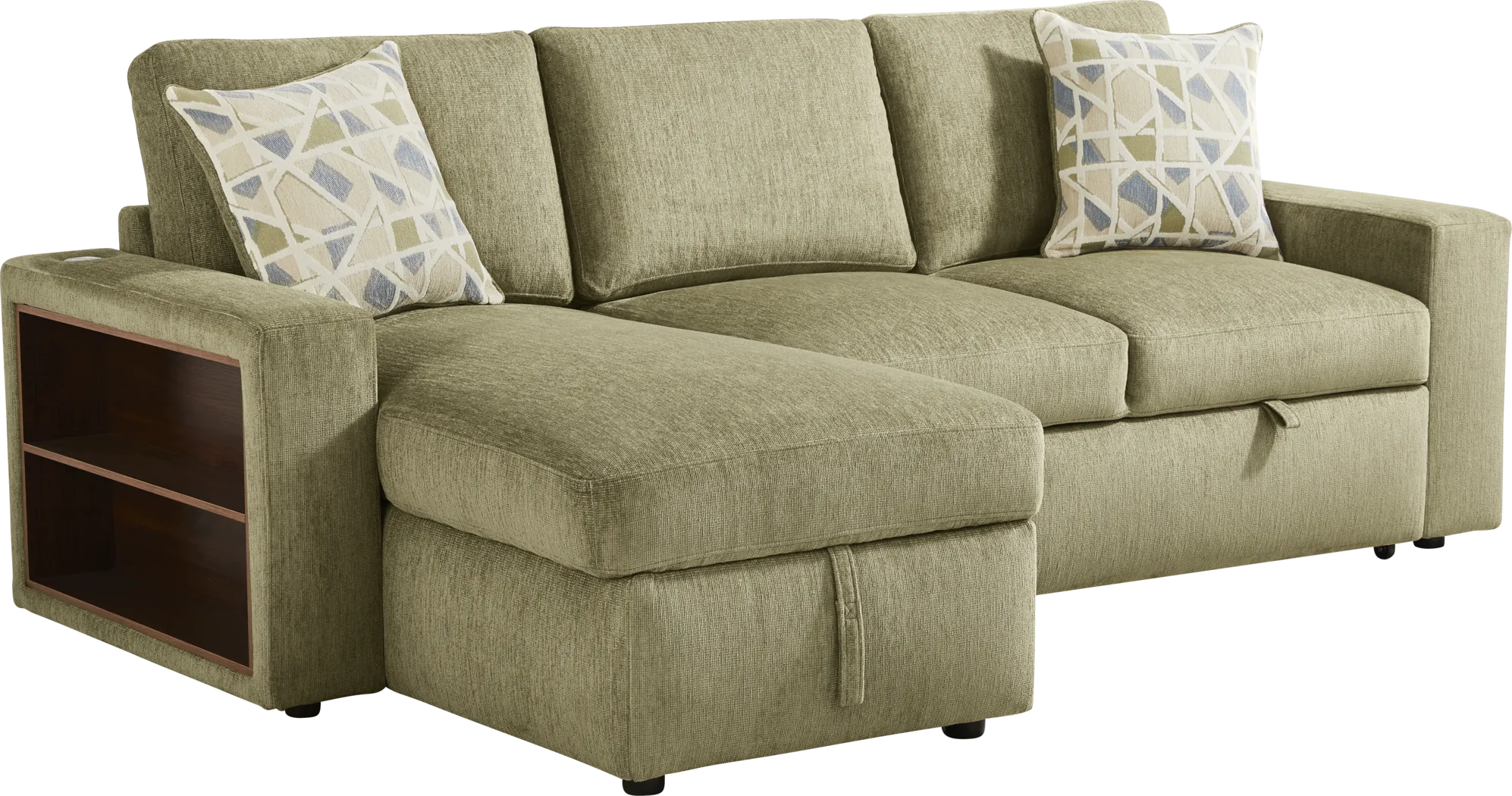 Laken Sage 3 Pc Sleeper Sectional Living Rooms - Thumbnail - Image 2