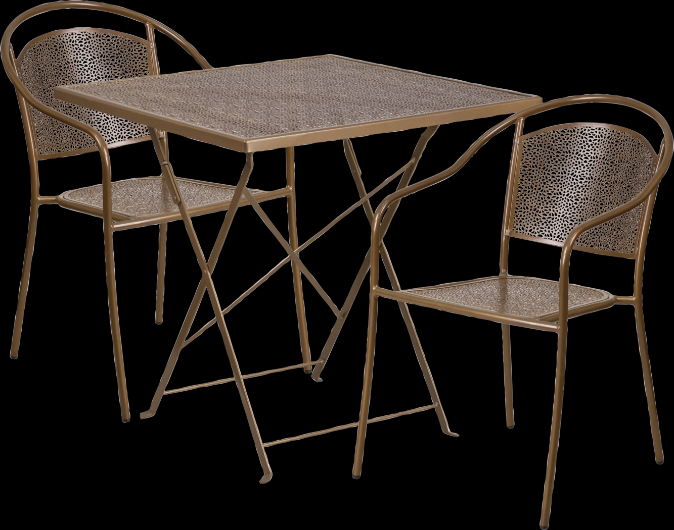 Lakeville Gold 3 Pc 28 in. Square Folding Patio Set - Thumbnail - Image 1