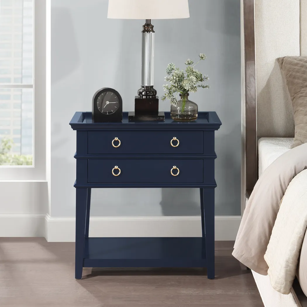 Lakoba Dark Blue Nightstand - Thumbnail - Image 2