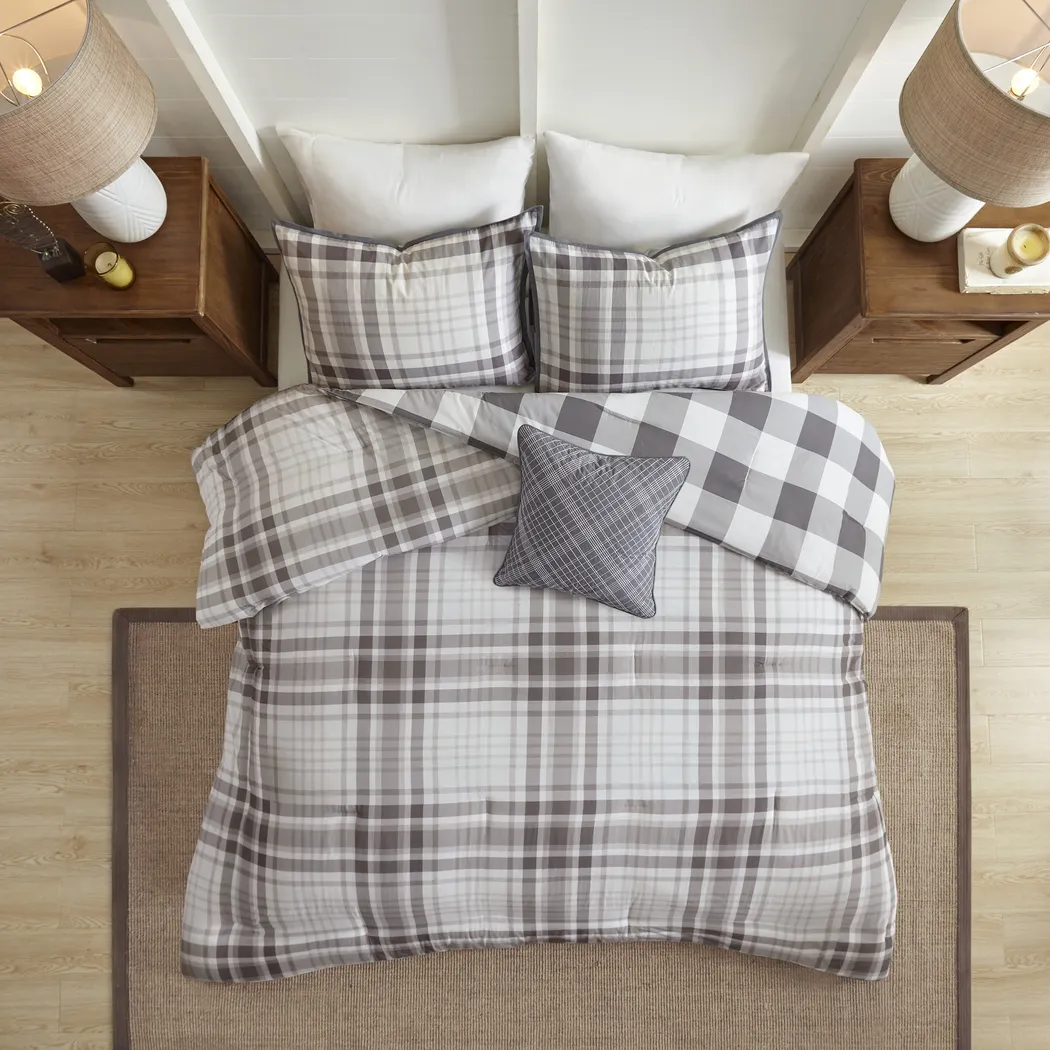 Lakyla Gray 4 Pc King Comforter Set - Thumbnail - Image 5