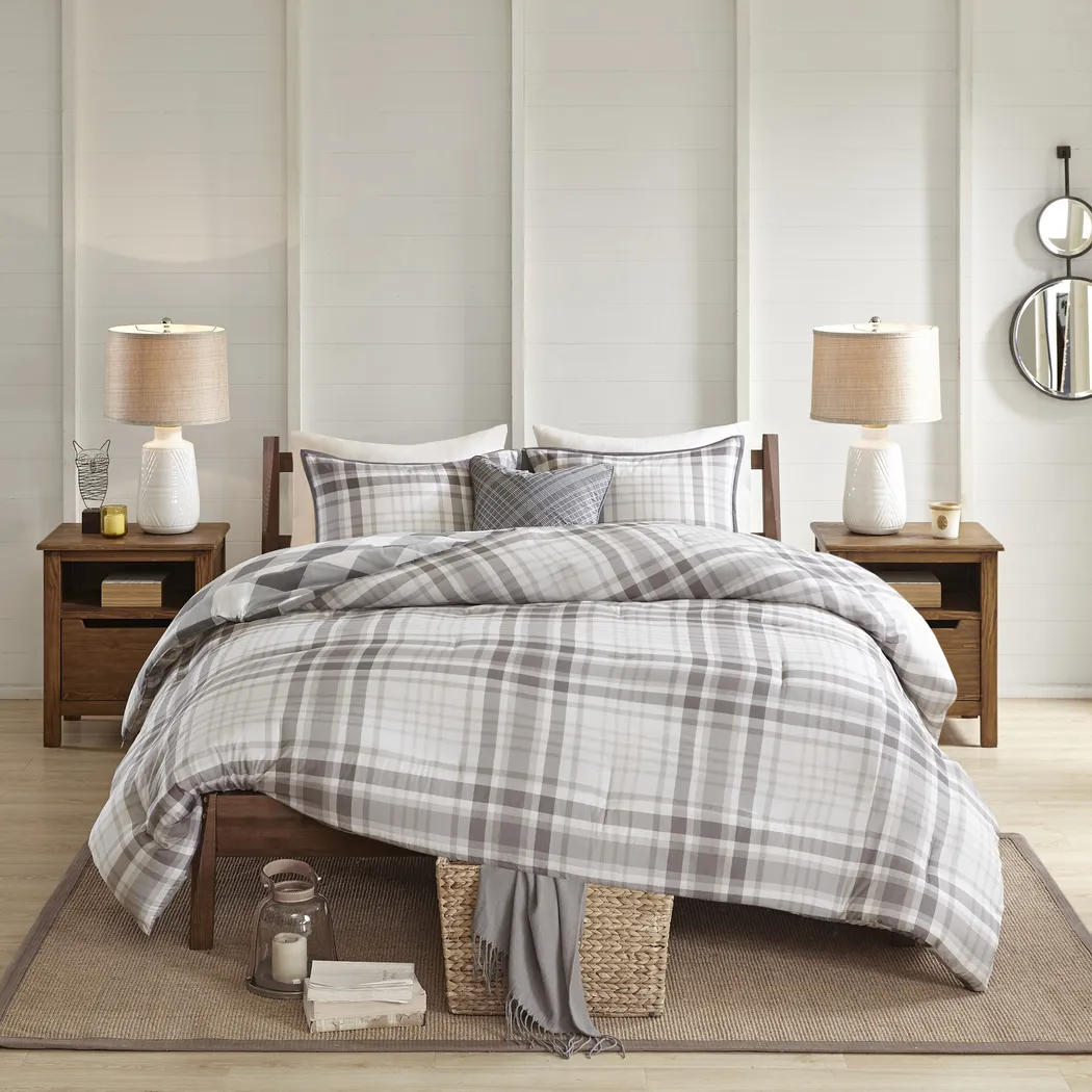 Lakyla Gray 4 Pc King Comforter Set - Thumbnail - Image 1