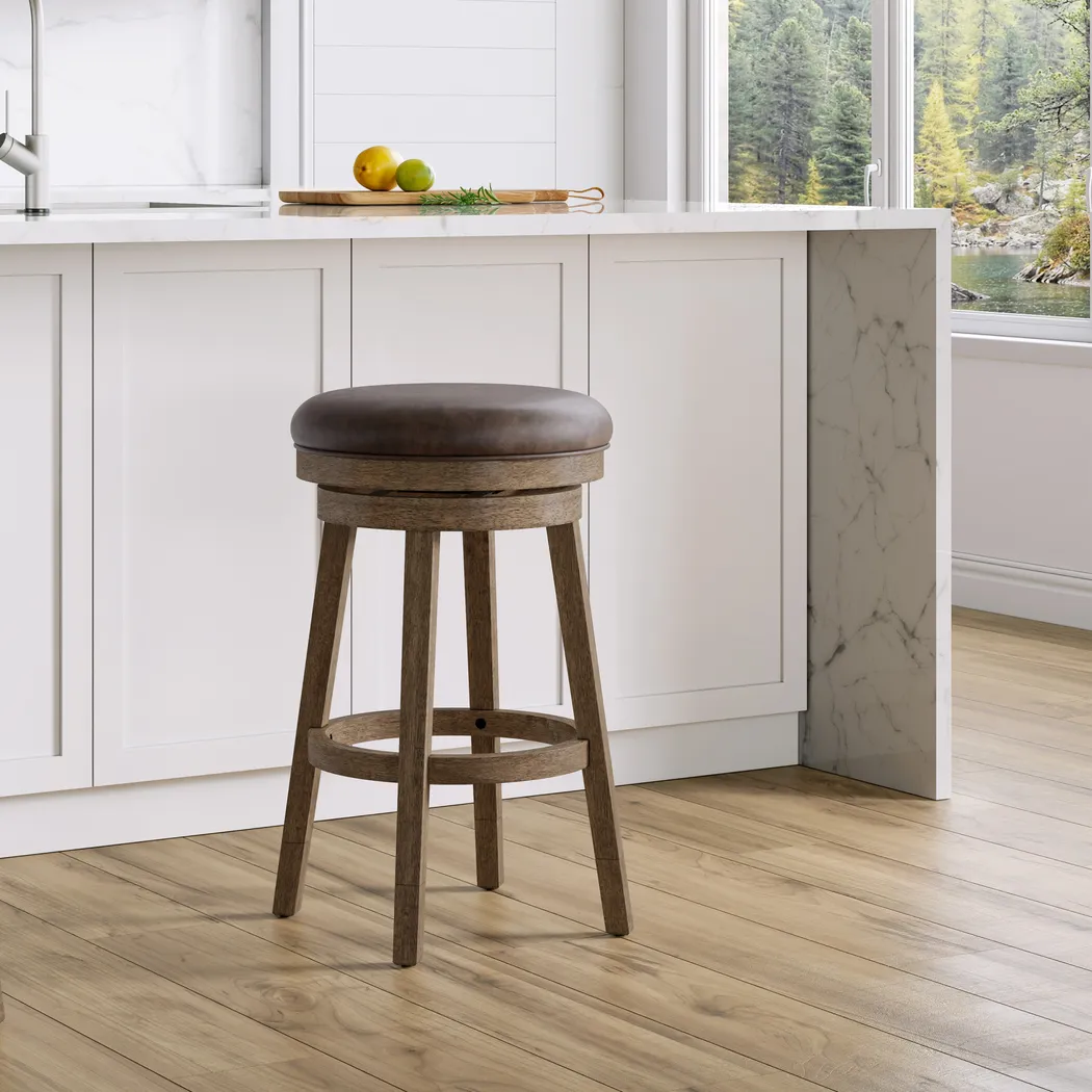 Lalage Brown Adjustable Swivel Stool - Thumbnail - Image 2