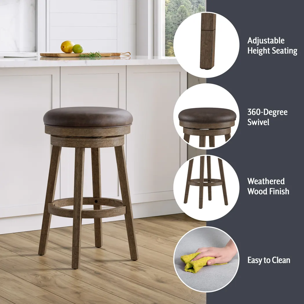 Lalage Brown Adjustable Swivel Stool - Thumbnail - Image 21