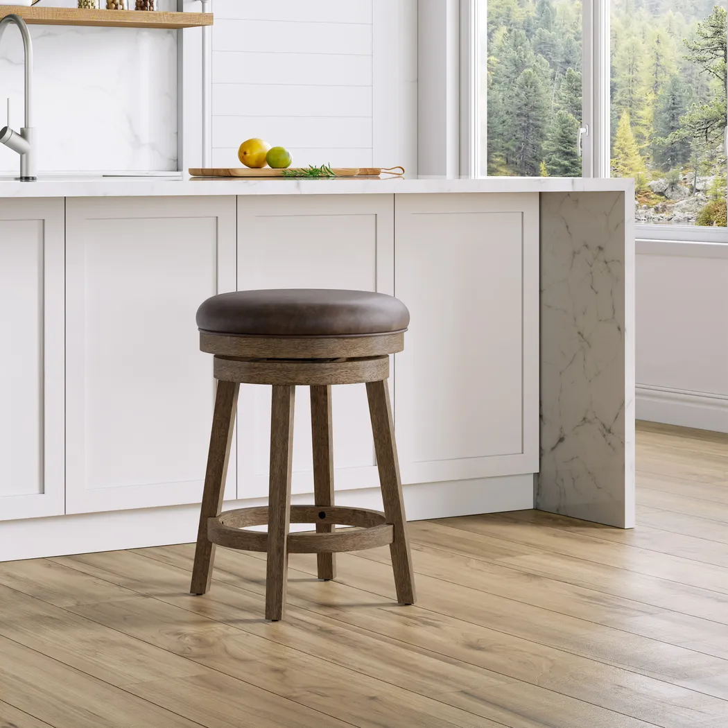 Lalage Brown Adjustable Swivel Stool - Thumbnail - Image 4