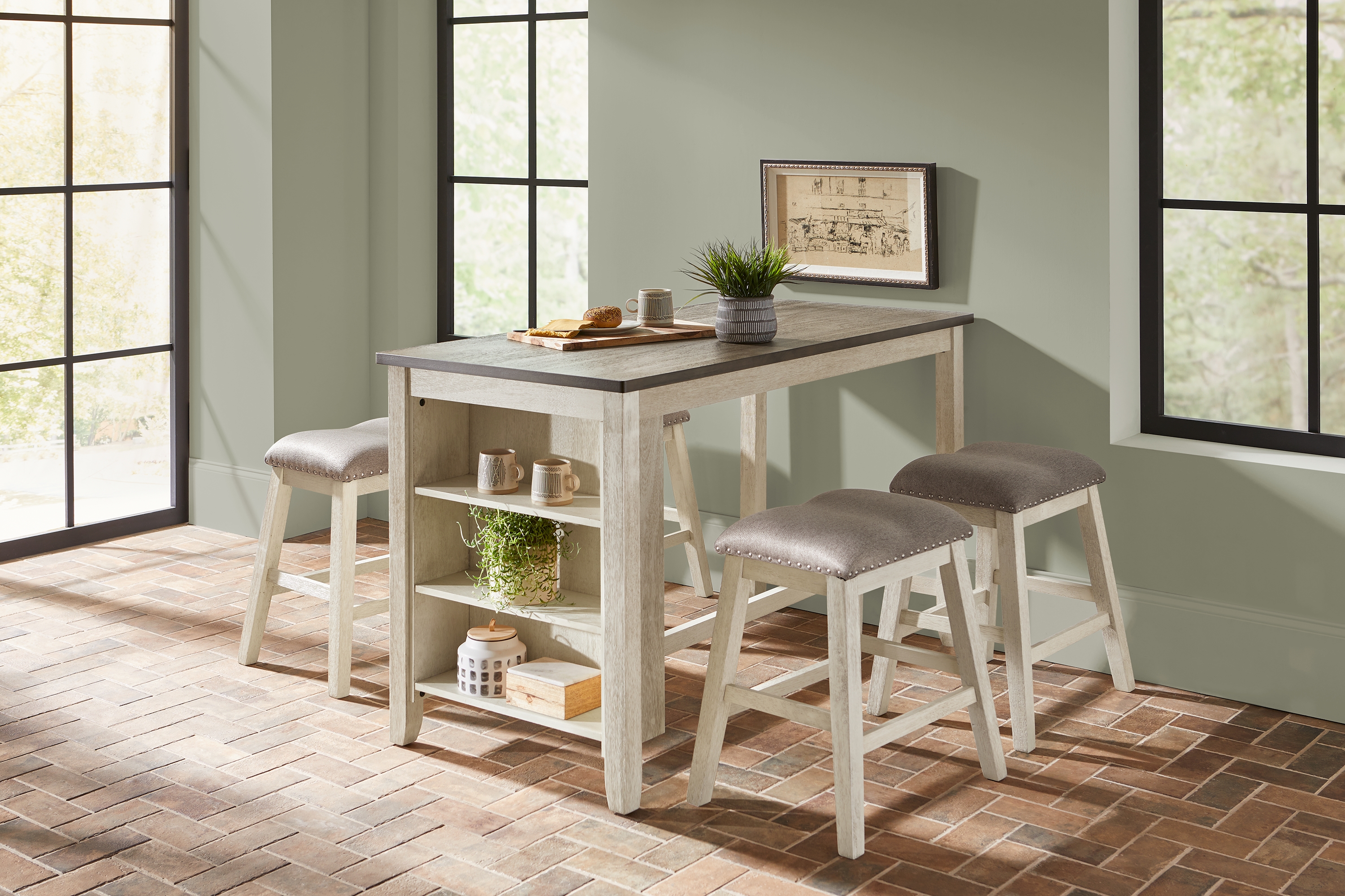 Lamartine White Counter Height Dining Table - Thumbnail - Image 2