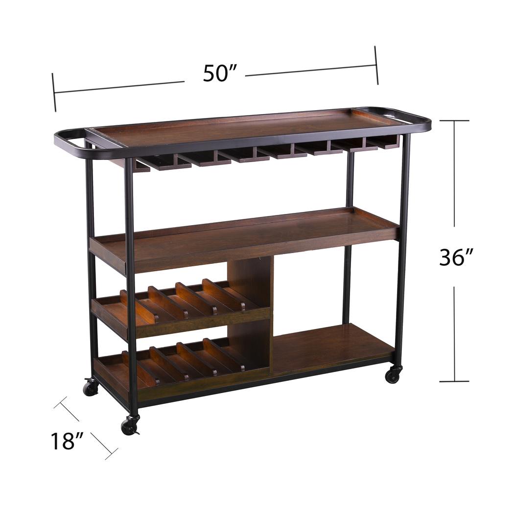 Lamasney Brown Bar Cart - Thumbnail - Image 5