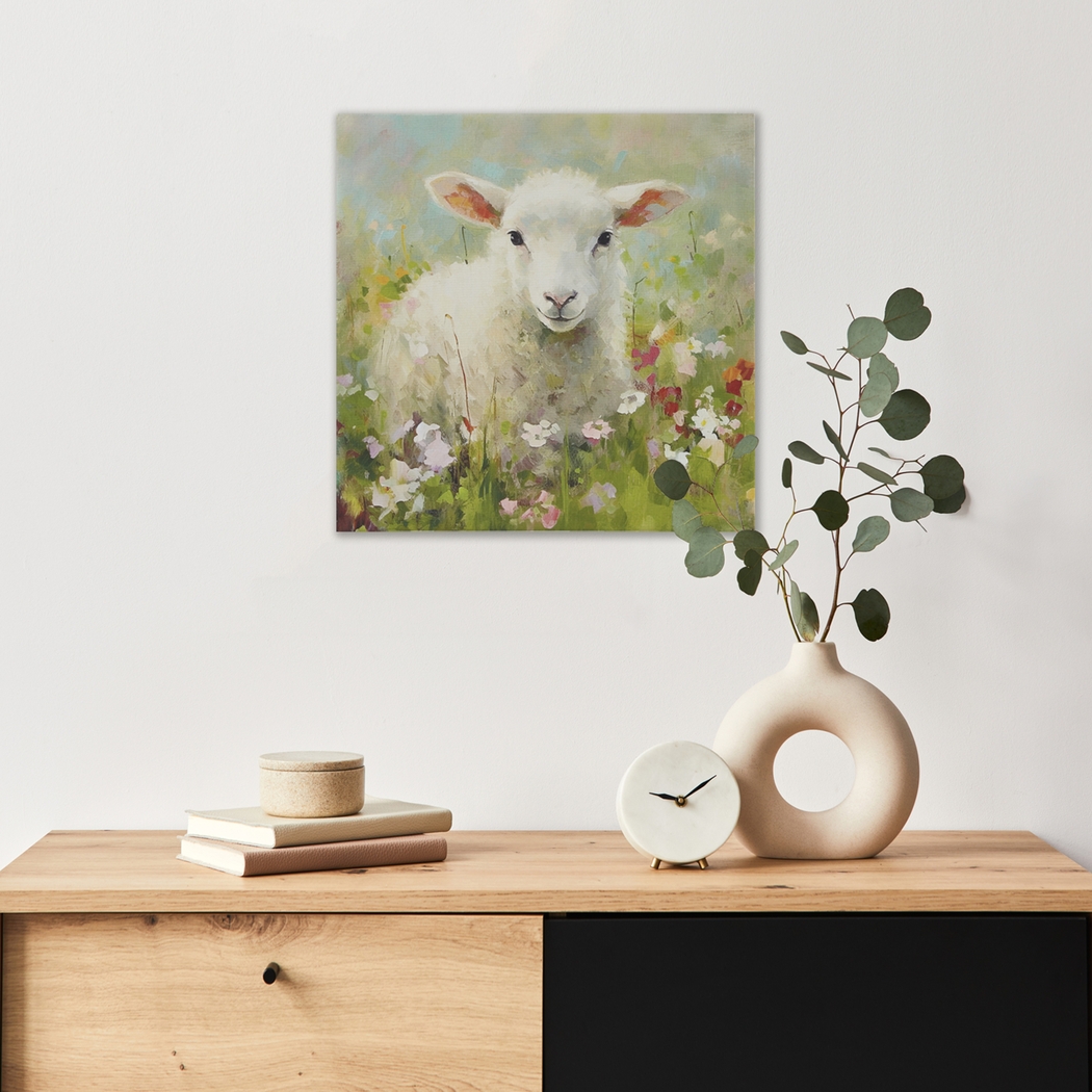 Lamb Of Flowers Green Wall Decor - Thumbnail - Image 2