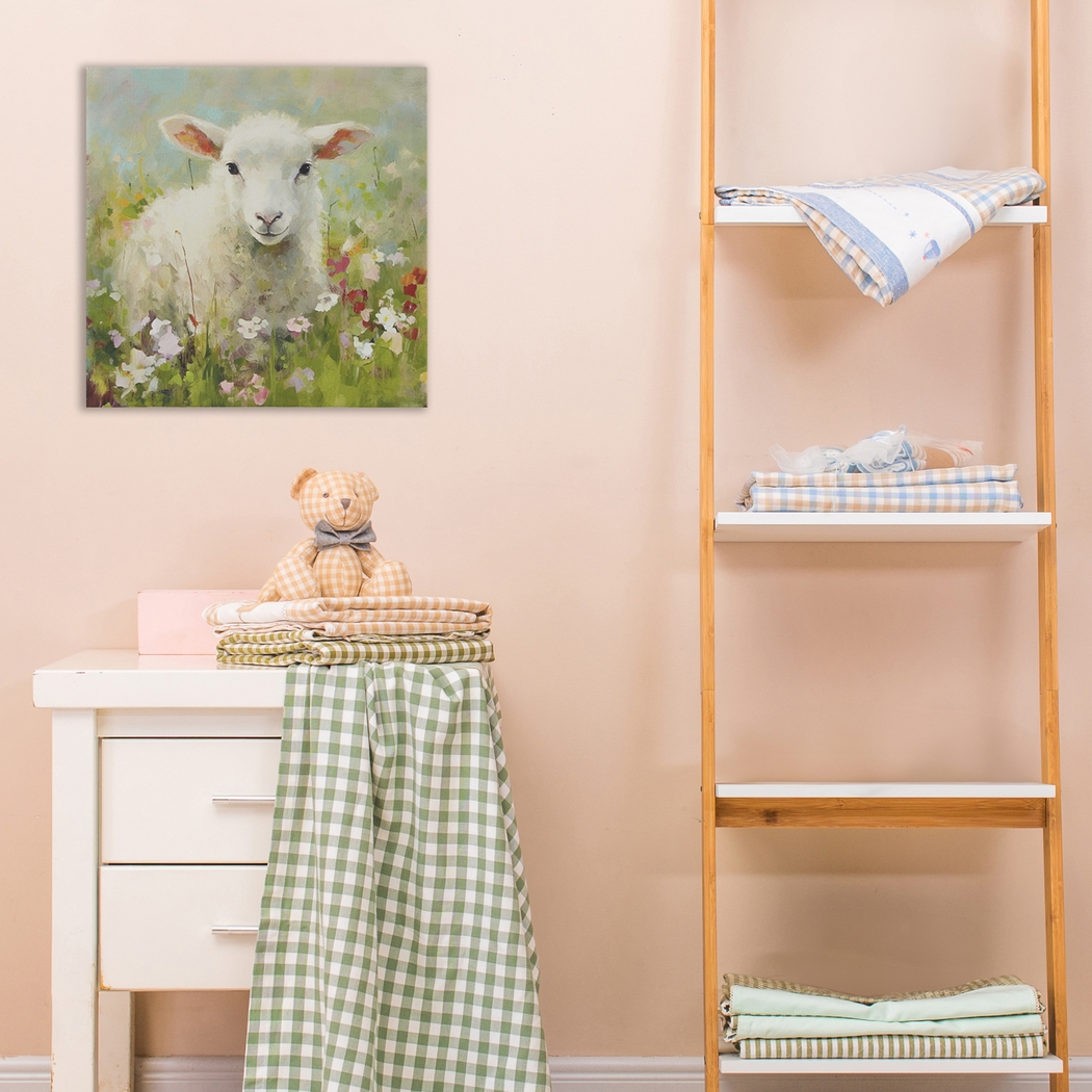 Lamb Of Flowers Green Wall Decor - Thumbnail - Image 3