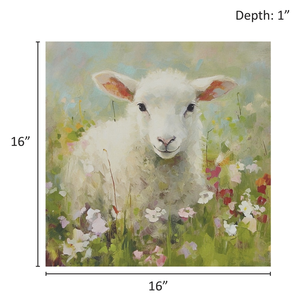 Lamb Of Flowers Green Wall Decor - Thumbnail - Image 8