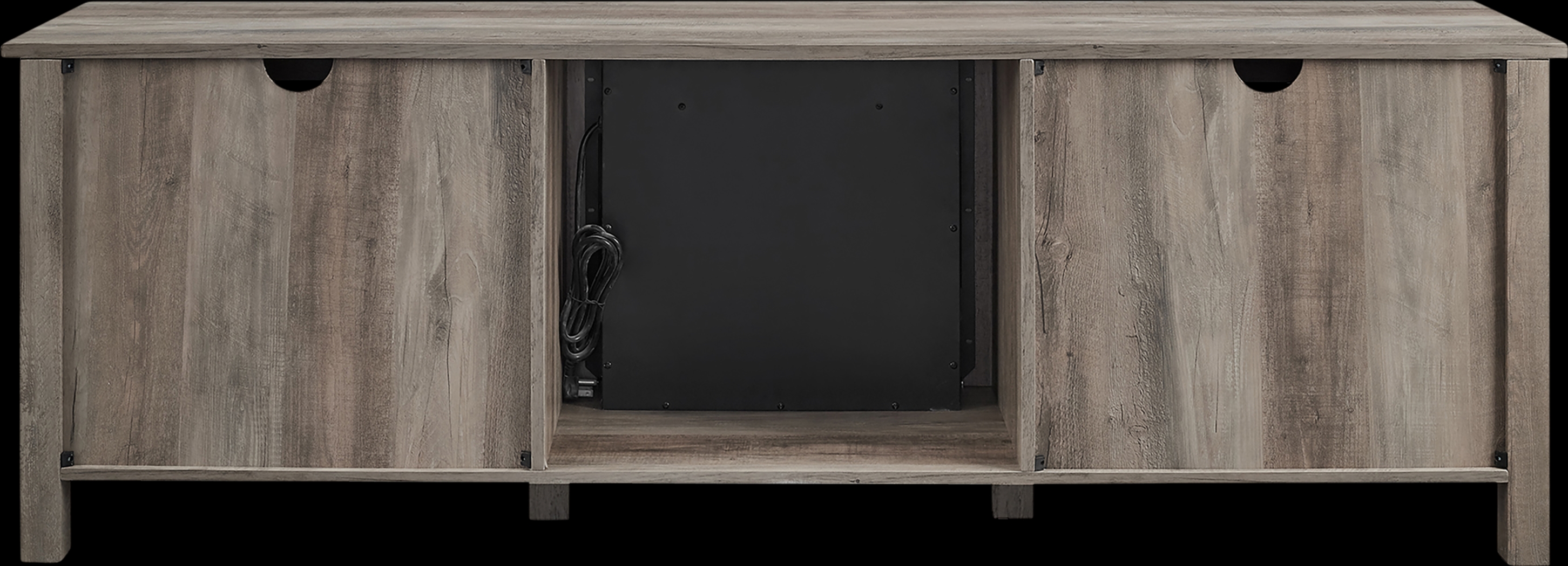 Lambdin Gray 70 in. Console, With Electric Fireplace - Thumbnail - Image 5