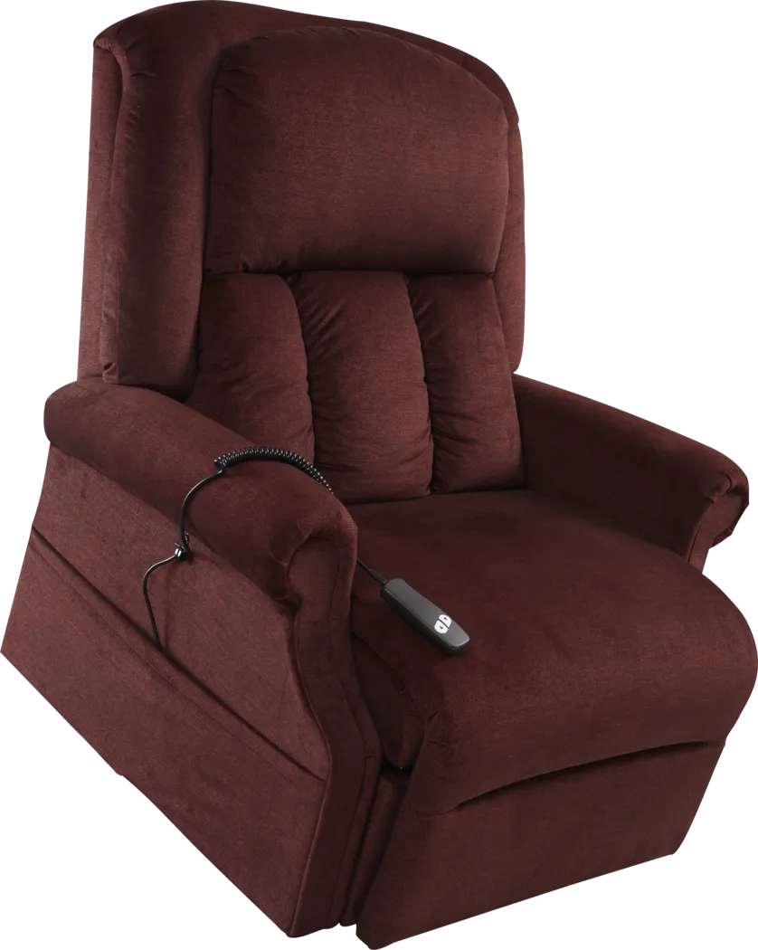 Lambeth Burgundy Lift Chair Power Recliner - Thumbnail - Image 2
