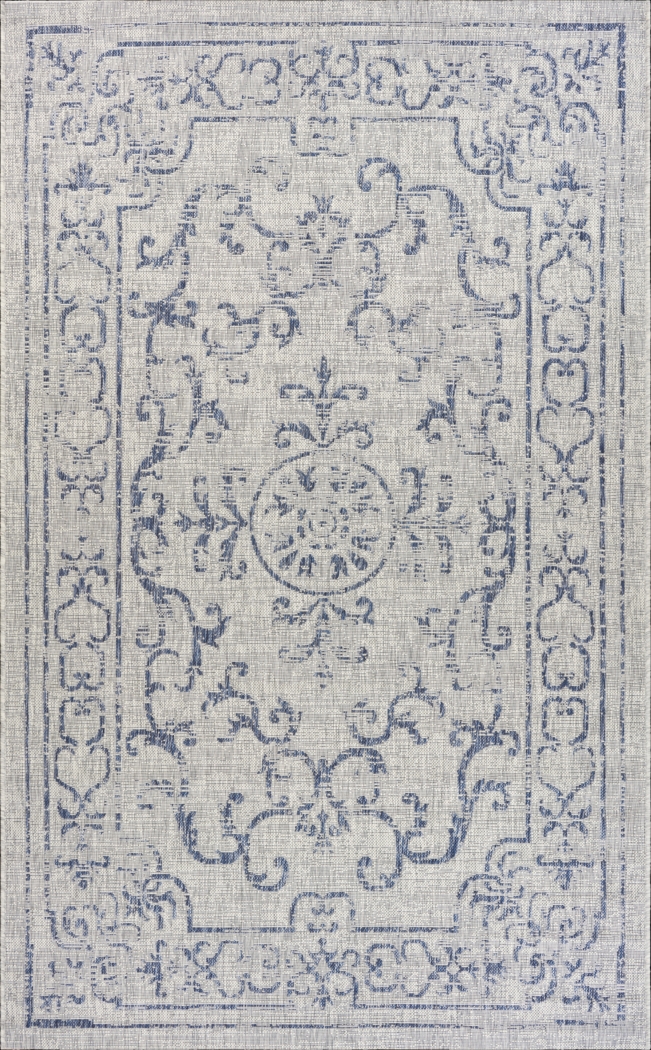 Lamdiac Navy/Gray 7'9 x 9'9 Indoor/Outdoor Rug - Thumbnail - Image 1