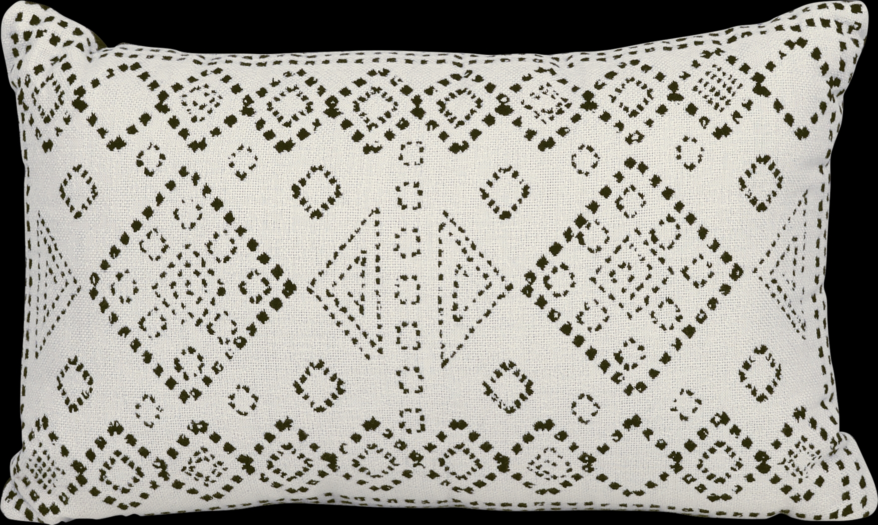 Kilim Stitch White Indoor/Outdoor Accent Pillow - Thumbnail - Image 1