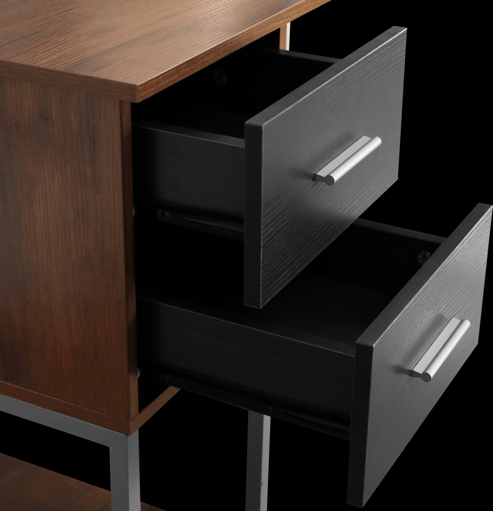 Lamlou Walnut L-Shaped Storage Desk - Thumbnail - Image 13